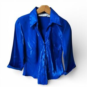 Vintage Giorgio Fiorlini Shiny Blue Shirt
